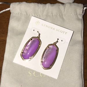 Kendra Scott LE rose gold and lilac Elle earrings
